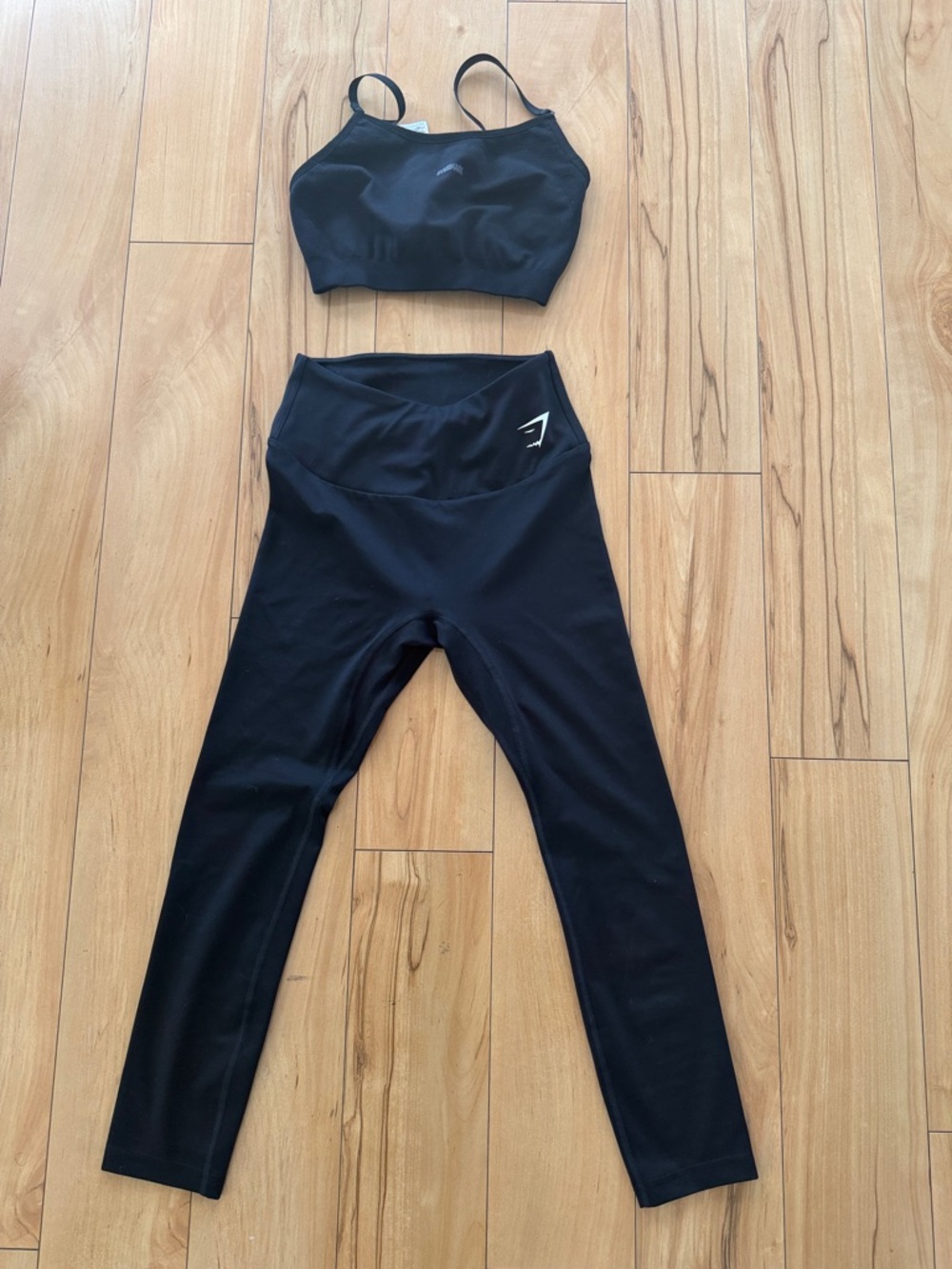 Gymshark Black Seamless Crop Bra and High-Waist Leggings